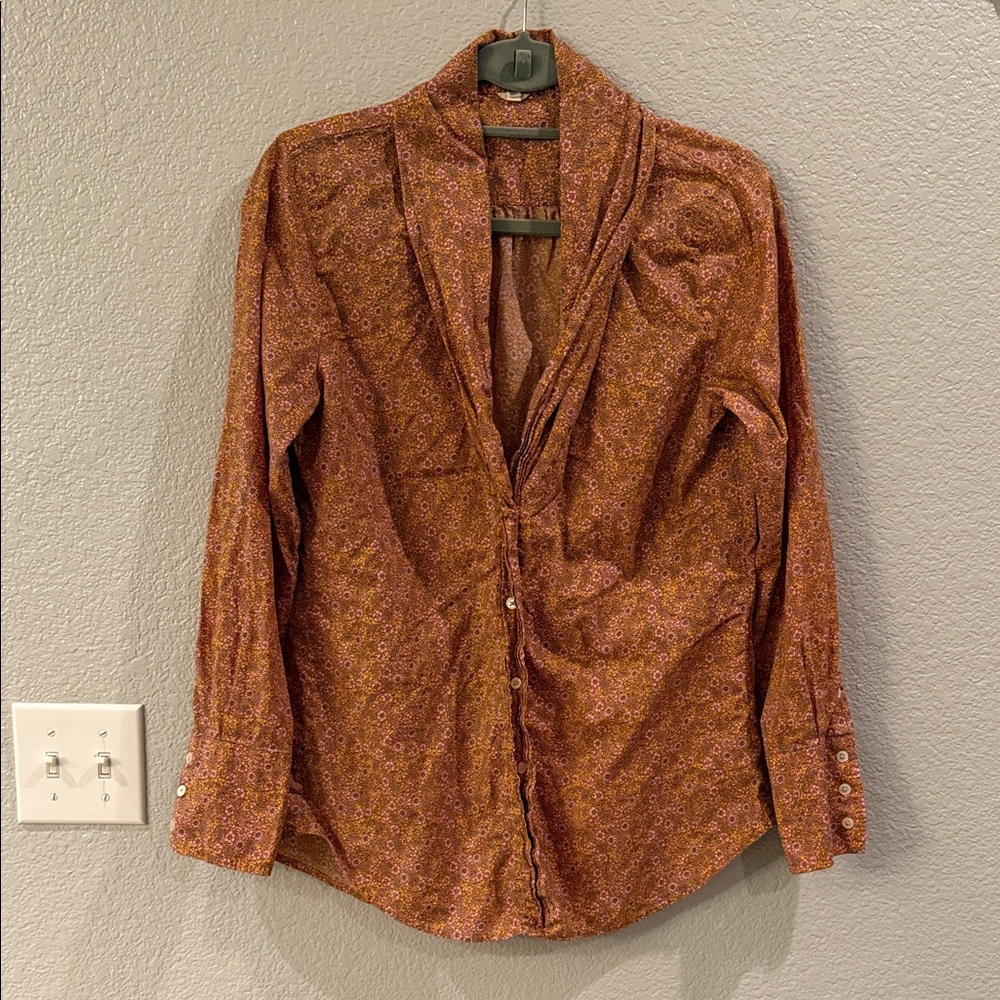 J. Crew Pink and Orange Floral Top size small